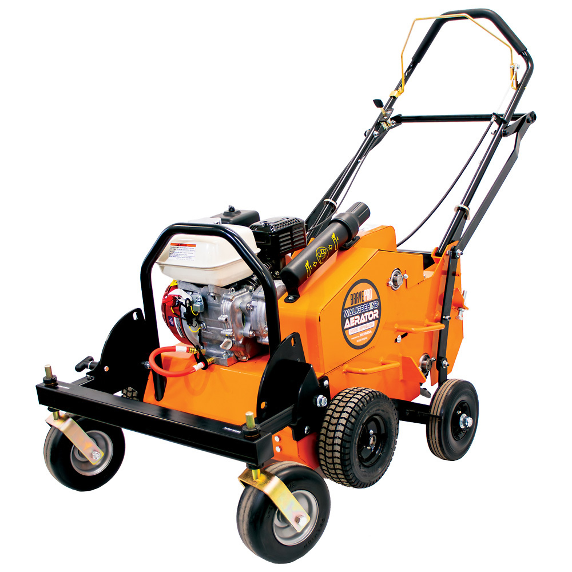 BravePro Walk-Behind Plug Aerator — Swivel Steer, Honda GX120 Engine, Zero-Turn Precision, Model# BRPWBA18H